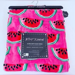 BETSEY JOHNSON Blanket Ultra Soft Plush Throw - Pink Watermelon